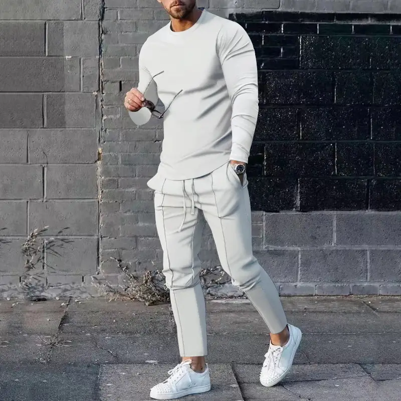 Men's 2025 Cross-Border Autum Suit Beige Loose Fit T-Pants