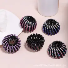 Gold Plated Seven-Tooth Hair Comb with Double Flower Design — feature 12