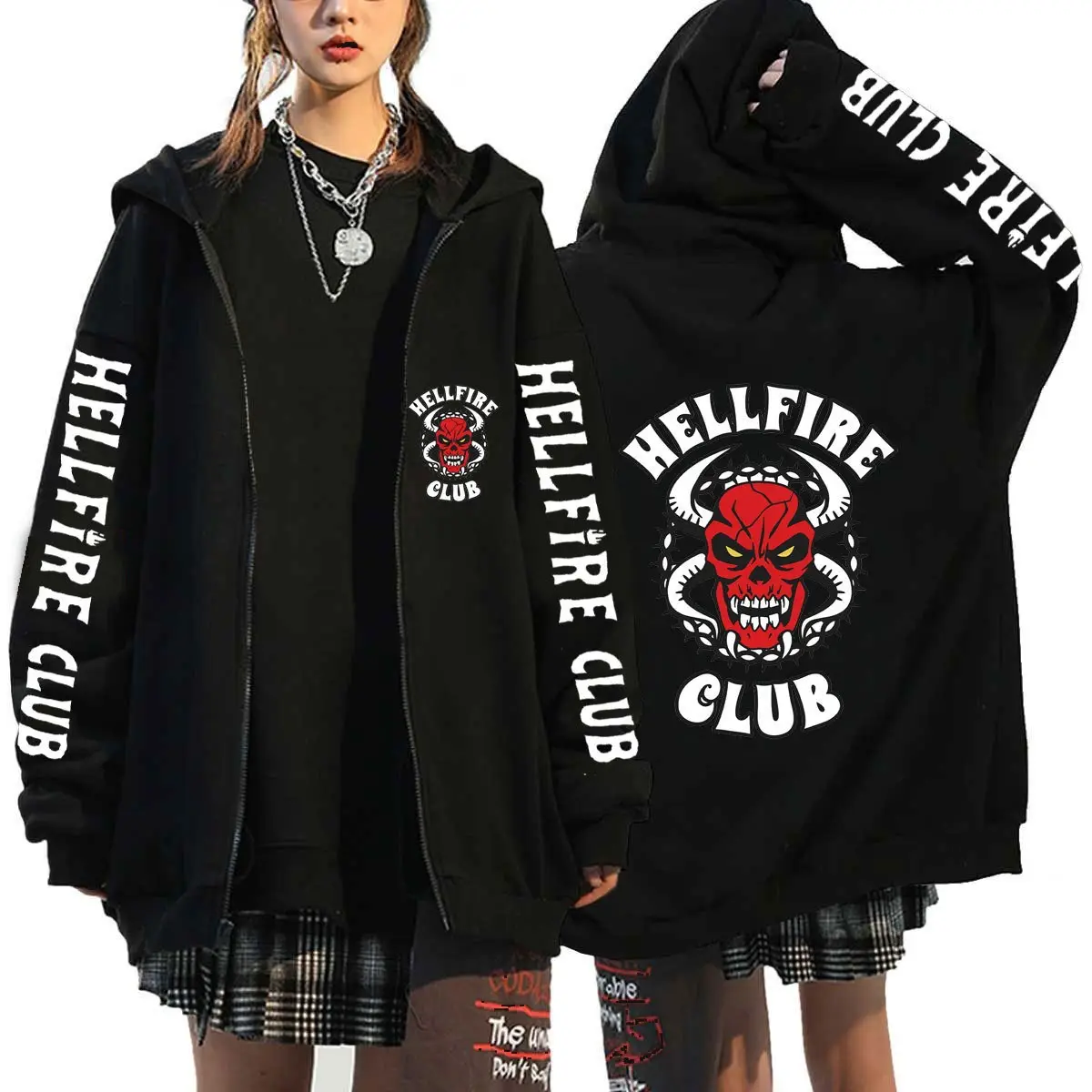 Black Hellfire Club Hooded Sweatshirt for Men