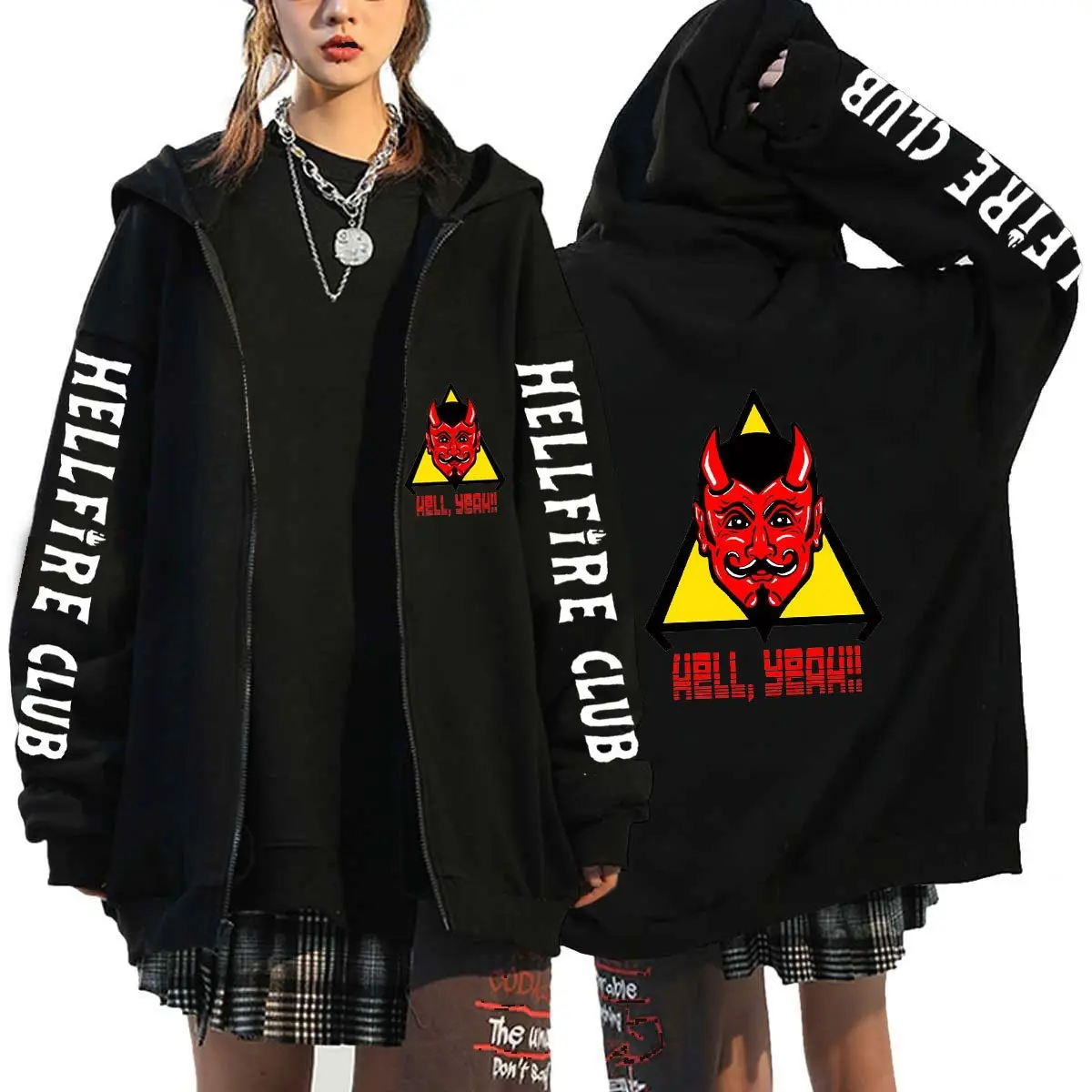 Black Hellfire Club Hooded Sweatshirt for Men