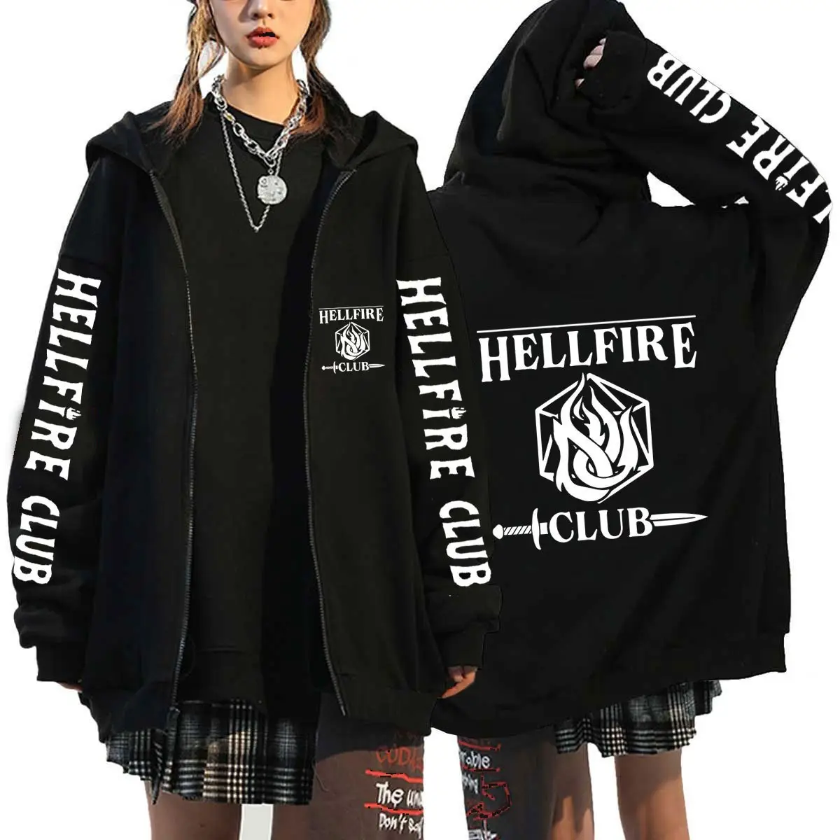 Black Hellfire Club Hooded Sweatshirt for Men