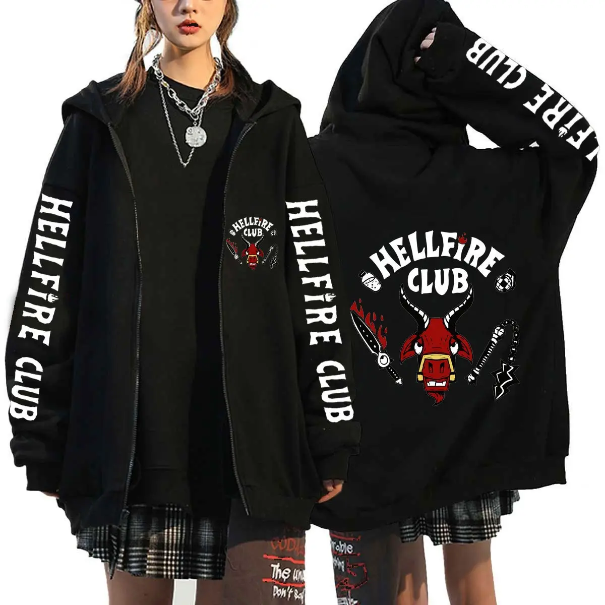 Black Hellfire Club Hooded Sweatshirt for Men