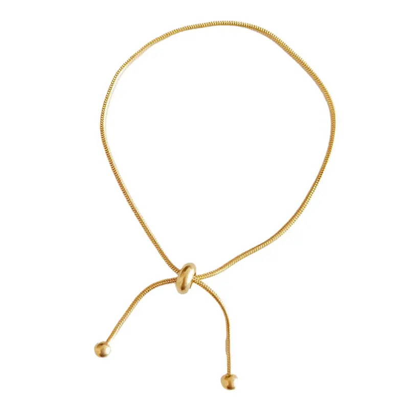 18K Gold Snake Bone Bracelet Adjustable Non-Fading - Image 6