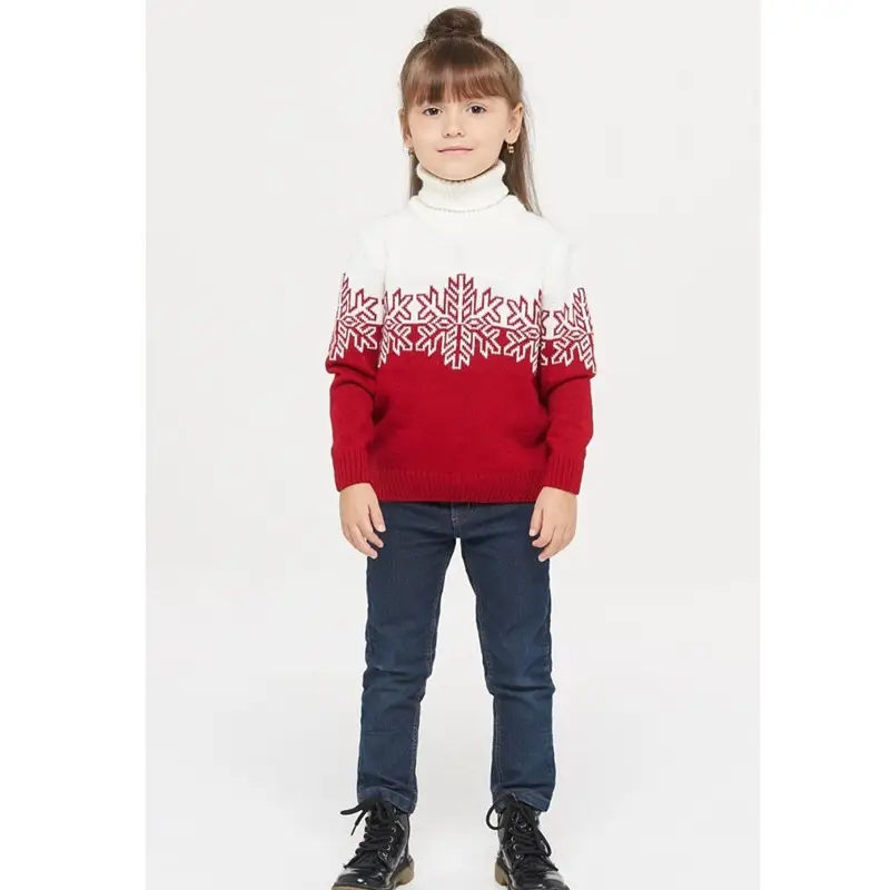 2022 New Christmas Parent-Child Sweater Red White Winter Warm - Image 3