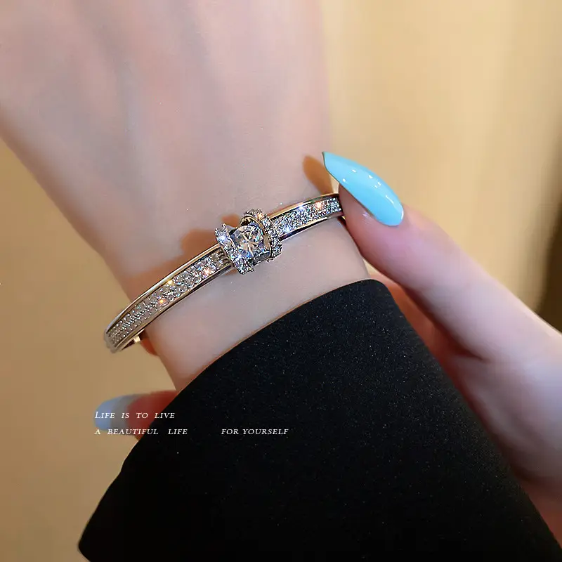 Diamond Encrusted Gold Bracelet for Women - Image 18
