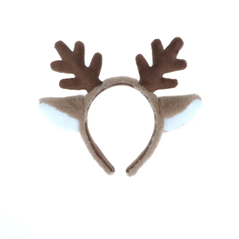 Christmas Deer Ear Headband with Snowflake Design
