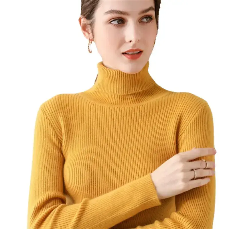 Women Purple Turtleneck Slim Fit Knitted Sweater - Image 27