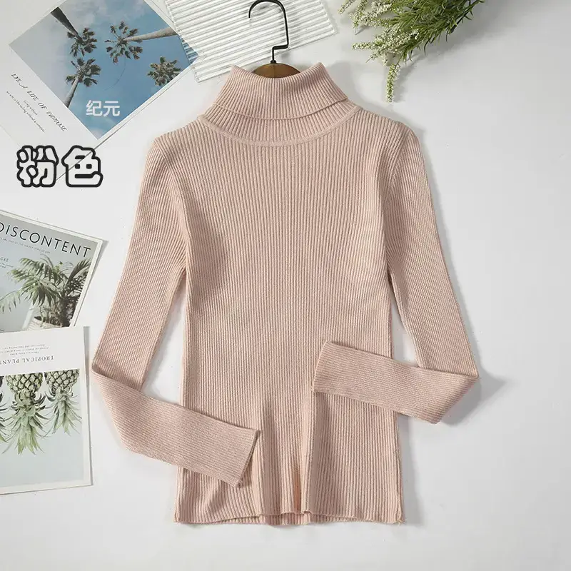 Women Purple Turtleneck Slim Fit Knitted Sweater — feature 21