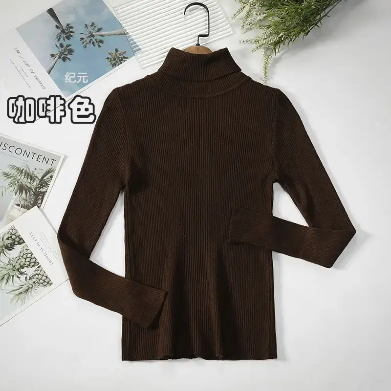 Women Purple Turtleneck Slim Fit Knitted Sweater — feature 23
