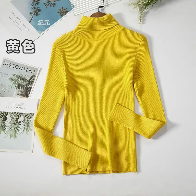 Women Purple Turtleneck Slim Fit Knitted Sweater - Image 10