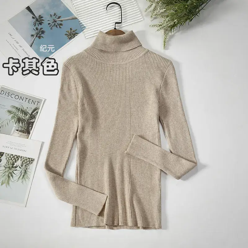Women Purple Turtleneck Slim Fit Knitted Sweater - Image 7