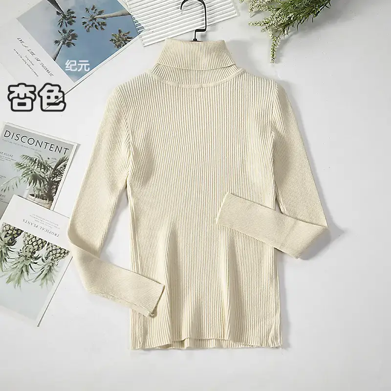 Women Purple Turtleneck Slim Fit Knitted Sweater - Image 8