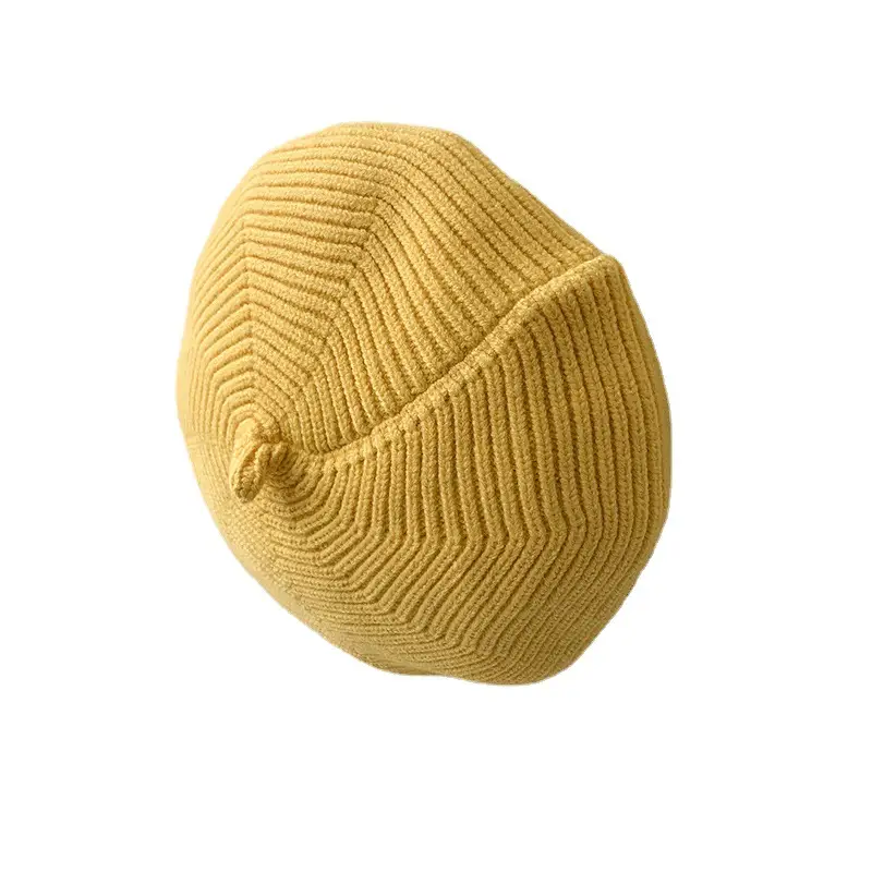 Yellow Knitted Baby Cap for Girls Winter Use - Image 14