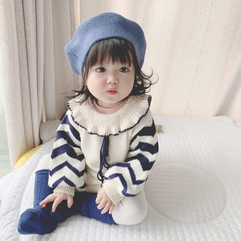 Yellow Knitted Baby Cap for Girls Winter Use — feature 10