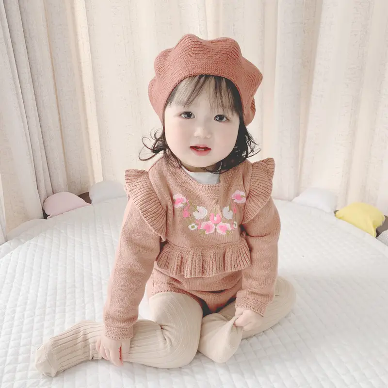 Yellow Knitted Baby Cap for Girls Winter Use — feature 21