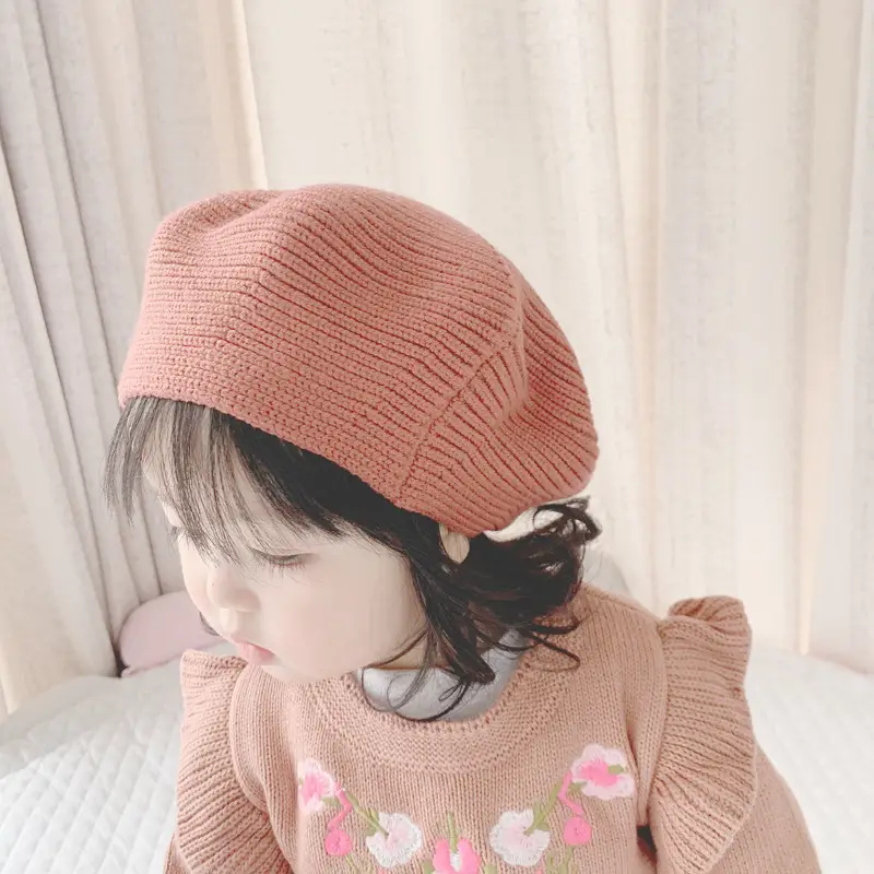 Yellow Knitted Baby Cap for Girls Winter Use — feature 24