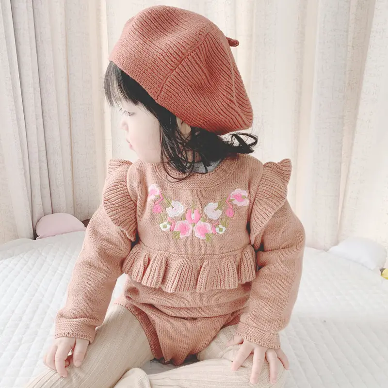 Yellow Knitted Baby Cap for Girls Winter Use — feature 25