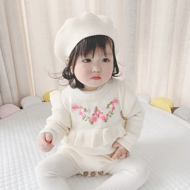 Yellow Knitted Baby Cap for Girls Winter Use — feature 27