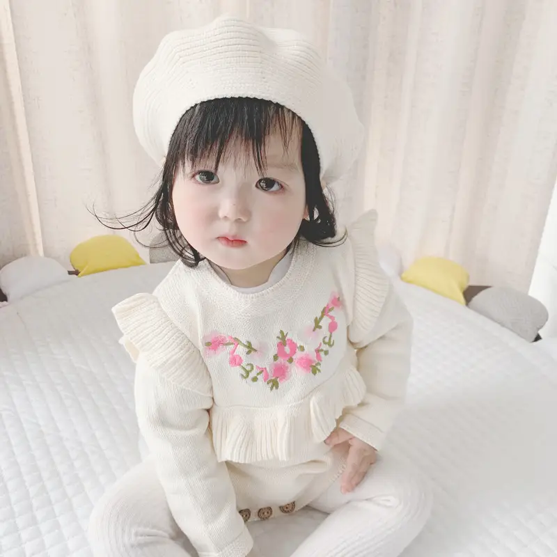 Yellow Knitted Baby Cap for Girls Winter Use — feature 29