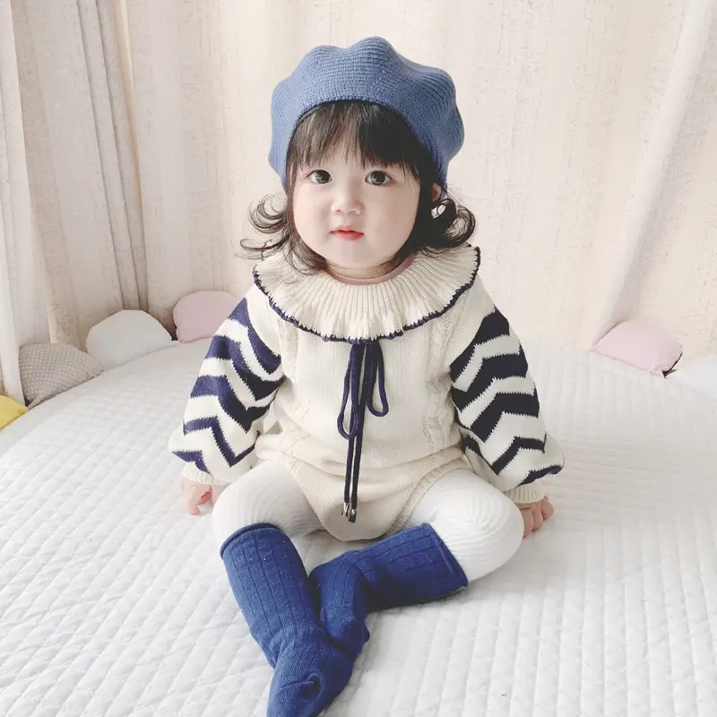 Yellow Knitted Baby Cap for Girls Winter Use — feature 8