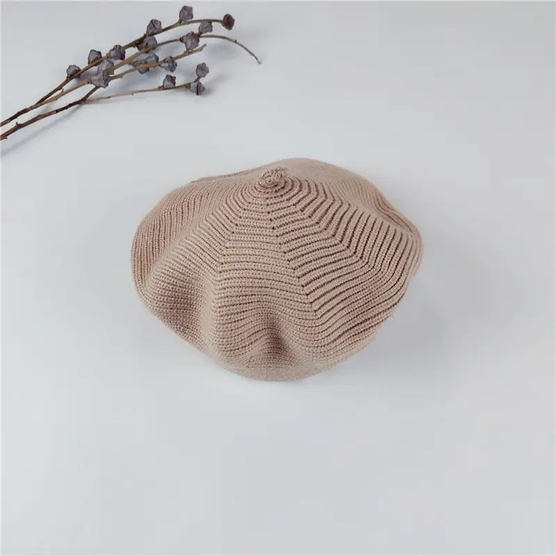 Yellow Knitted Baby Cap for Girls Winter Use - Image 3