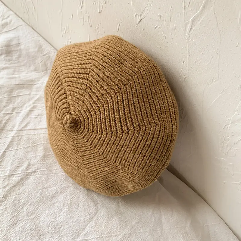 Yellow Knitted Baby Cap for Girls Winter Use - Image 4