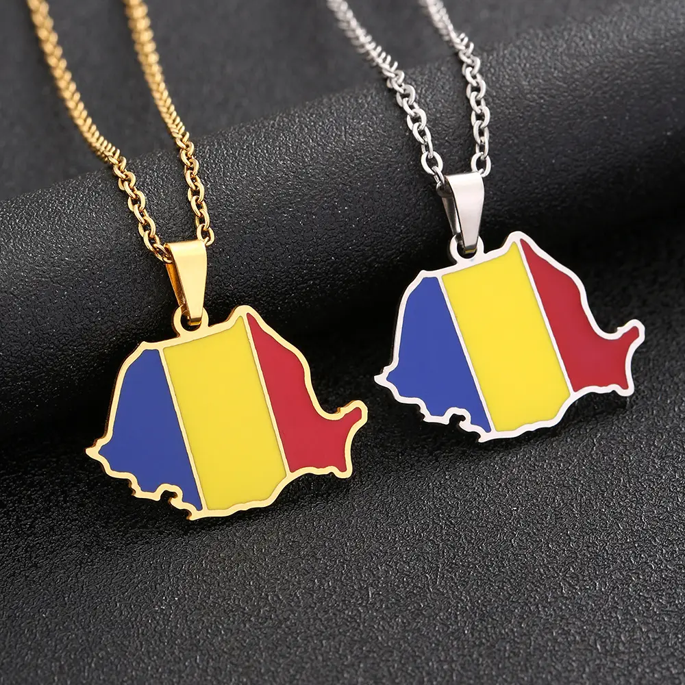 Stainless Steel Ethnic Map Necklace for Men Women — feature 9