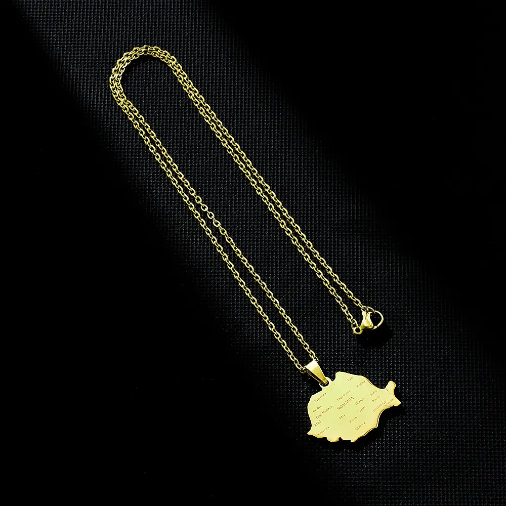 Stainless Steel Ethnic Map Necklace for Men Women — feature 21