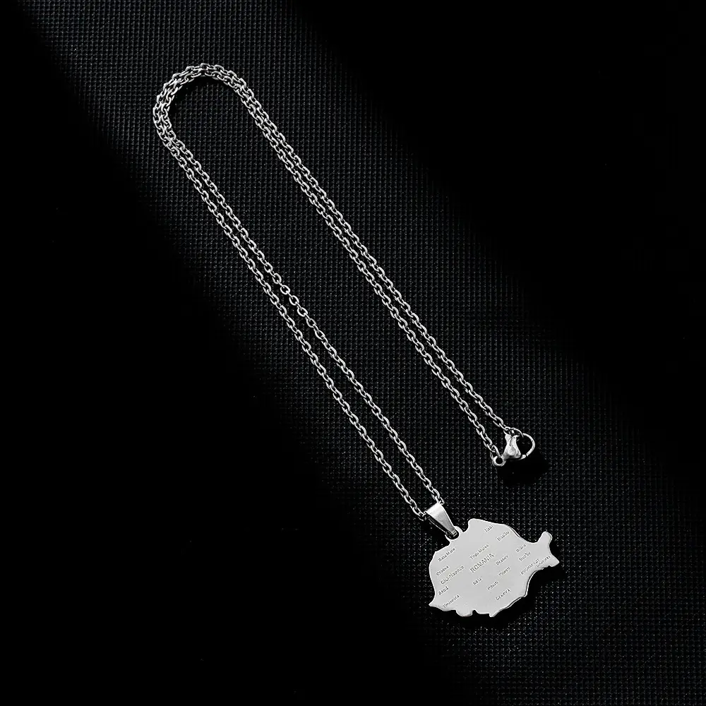 Stainless Steel Ethnic Map Necklace for Men Women — feature 22