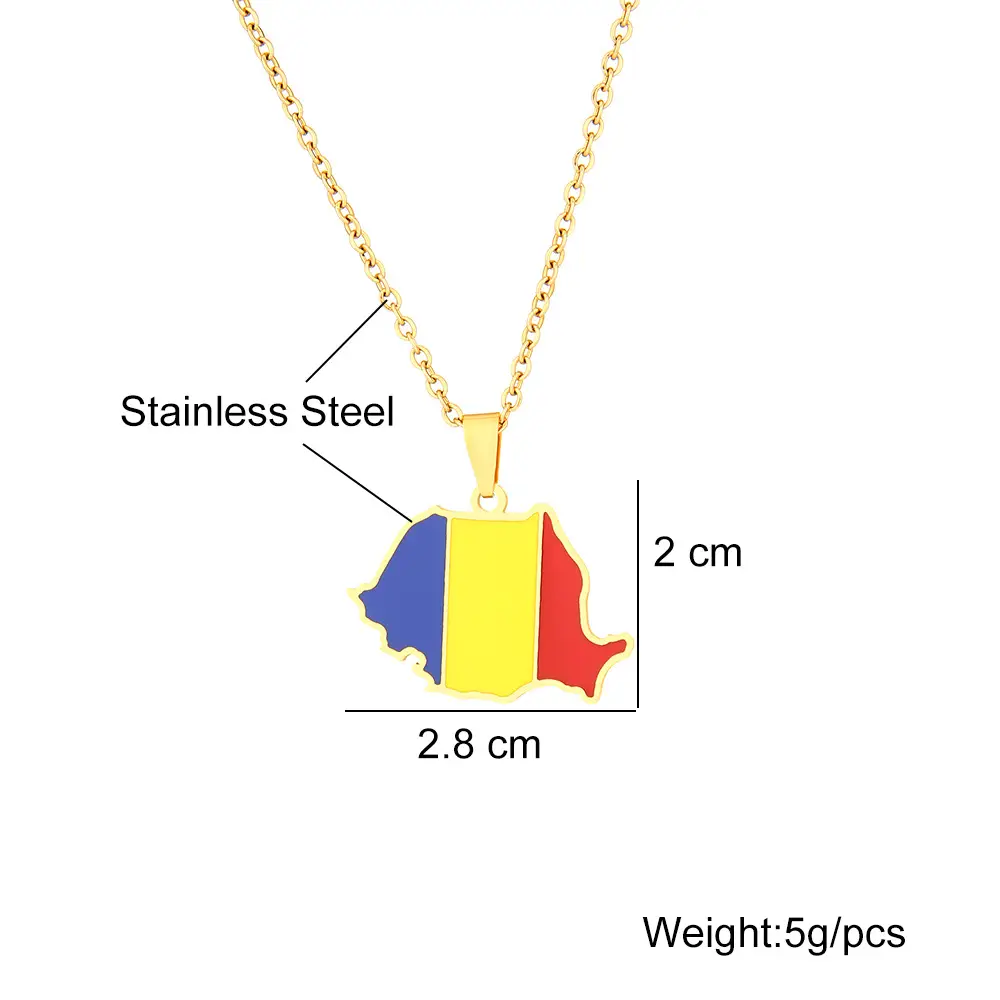 Stainless Steel Ethnic Map Necklace for Men Women — feature 5