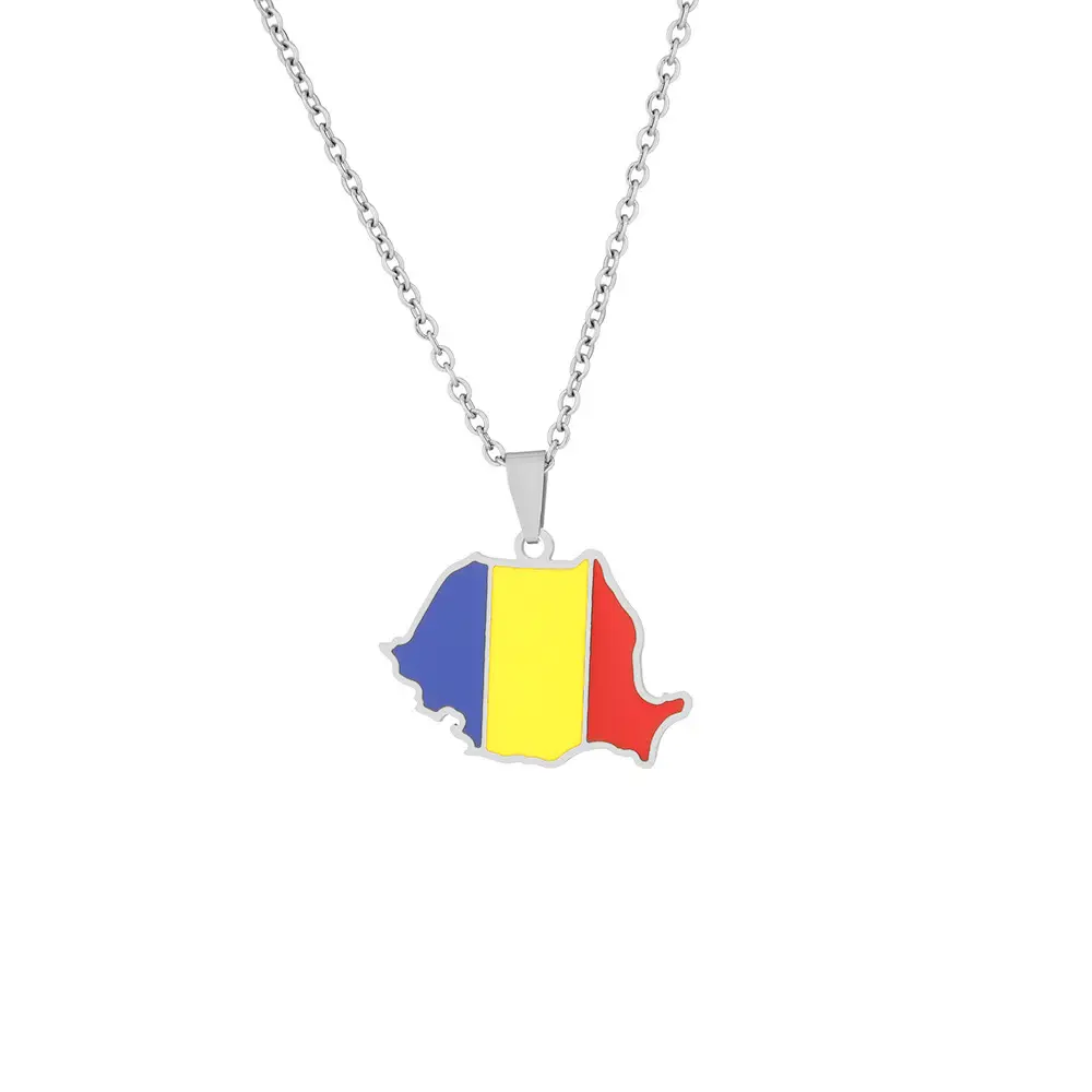 Stainless Steel Ethnic Map Necklace for Men Women — feature 8