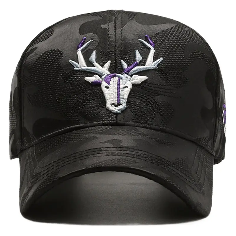 Women Seiko Embroidered Elk Cap Black Spring Autumn