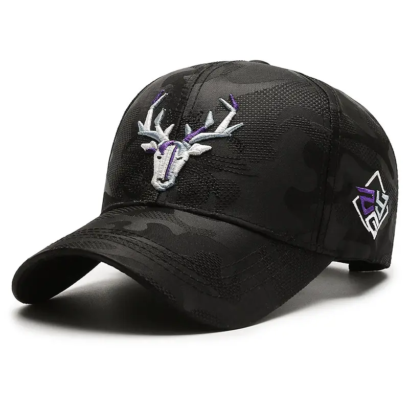 Women Seiko Embroidered Elk Cap Black Spring Autumn - Image 2