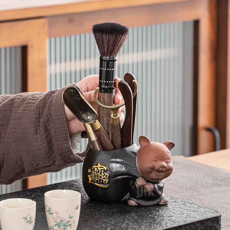 Zhibeiyou Ceramic Tea Set with Six Gentlemen & Ice Crack Kung Fu Design - Image 7