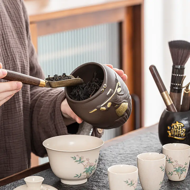 Zhibeiyou Ceramic Tea Set with Six Gentlemen & Ice Crack Kung Fu Design - Image 8