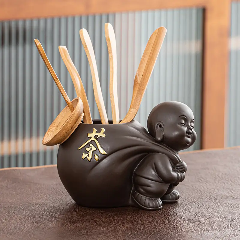 Zhibeiyou Ceramic Tea Set with Six Gentlemen & Ice Crack Kung Fu Design - Image 2