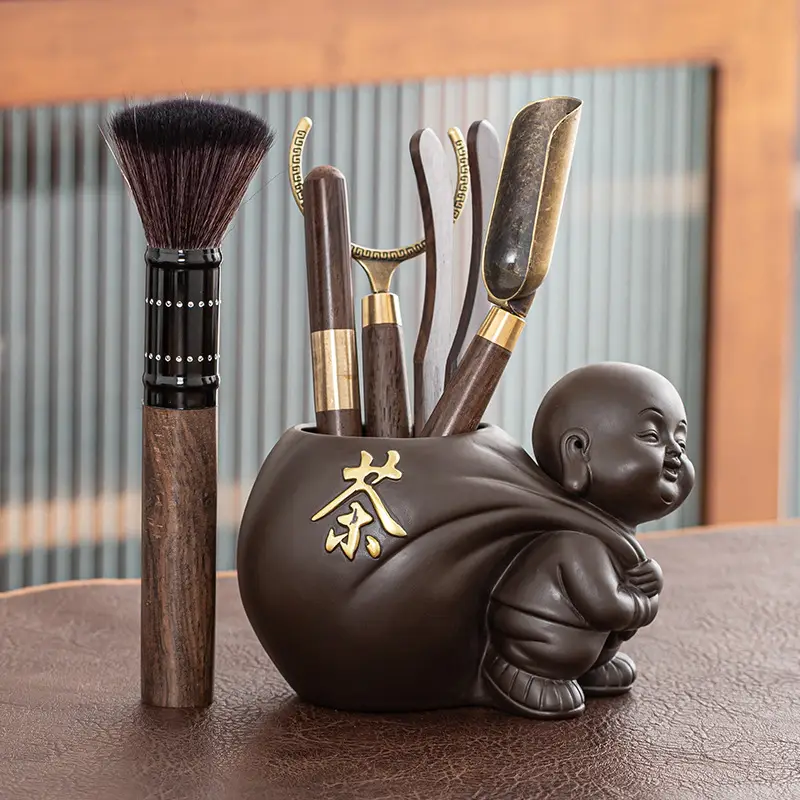 Zhibeiyou Ceramic Tea Set with Six Gentlemen & Ice Crack Kung Fu Design - Image 3