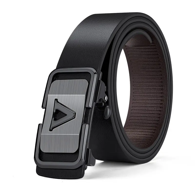 King Paul Black Genuine Leather Toothless Belt - Image 2