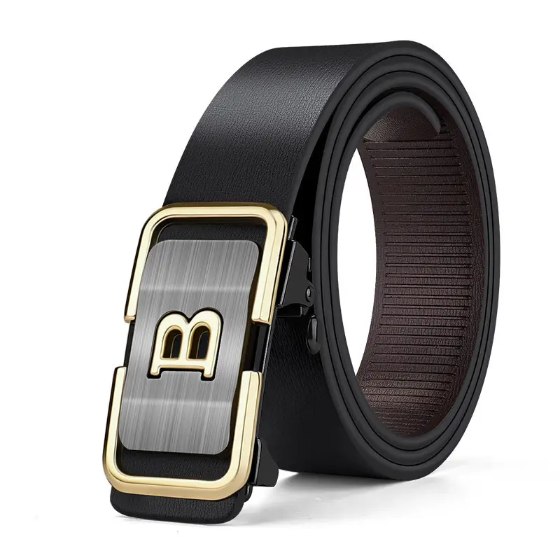 King Paul Black Genuine Leather Toothless Belt - Image 3