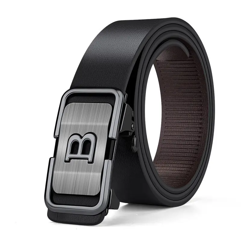 King Paul Black Genuine Leather Toothless Belt - Image 4