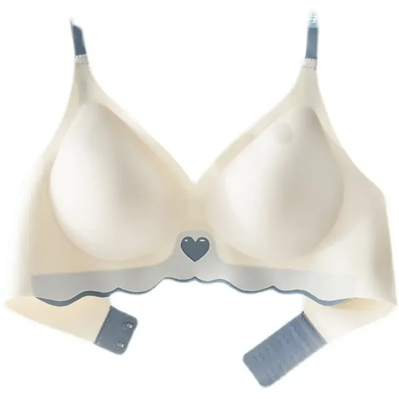 Seamless Underwear Small Chest Latex Bra White Blue - Image 9