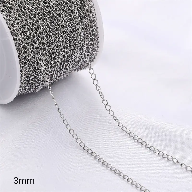 Tail chain platinum 3mm
