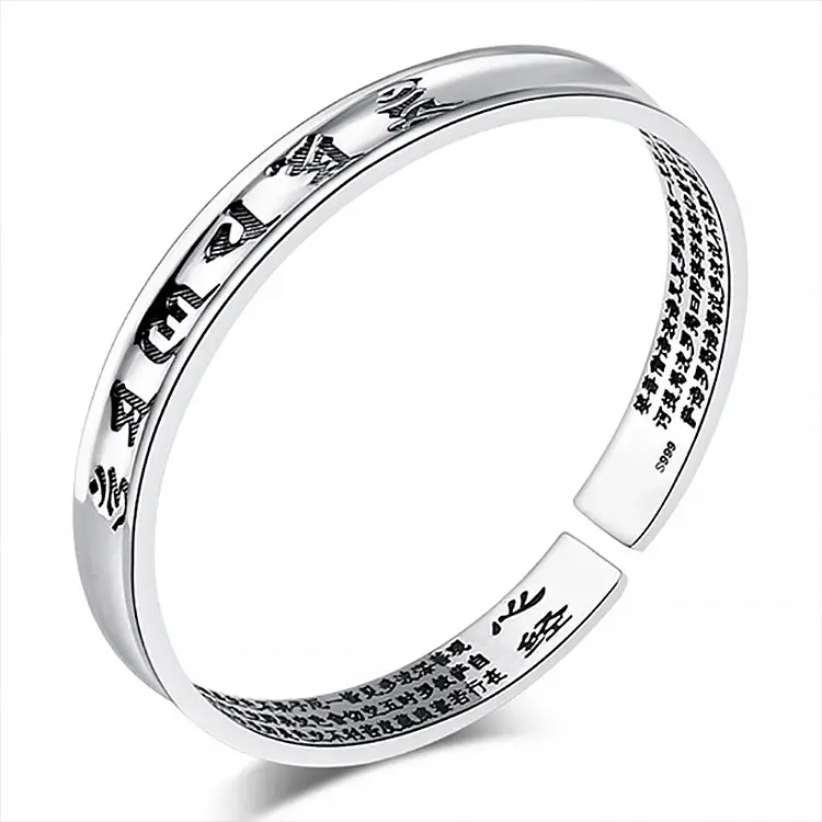 Men's Silver Plated 6-Crystal Truth Bracelet Adjustable - Image 7