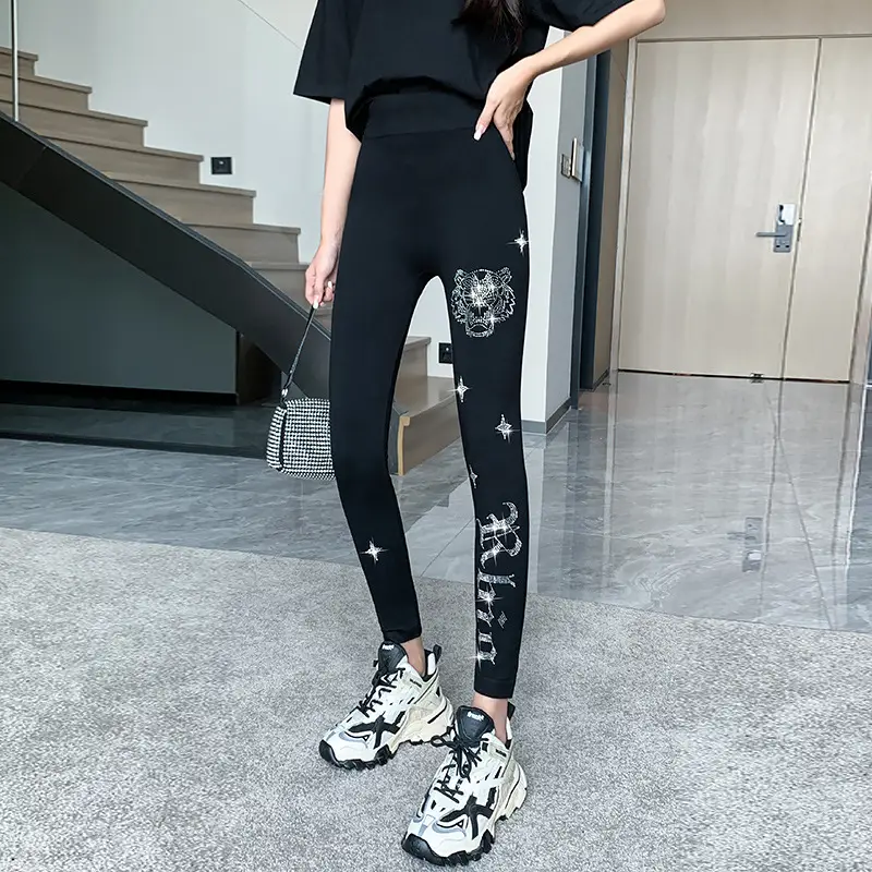Black Hot Drill Leggings for Women Factory Direct - Image 6