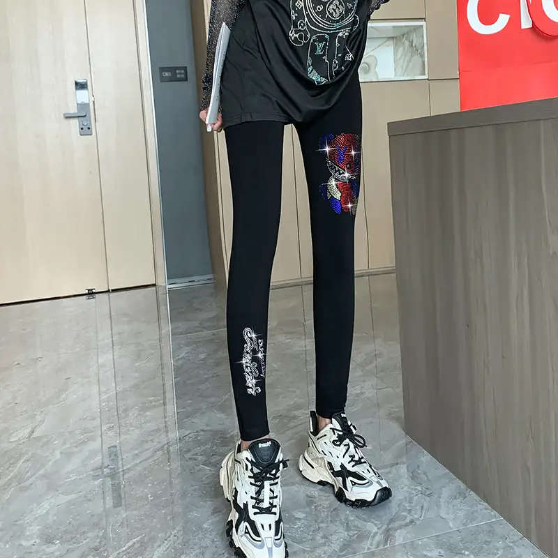Black Hot Drill Leggings for Women Factory Direct - Image 8
