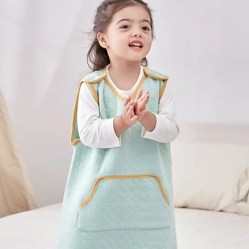 Baby Sleeveless Vest Kick-Proof Quilt Light Blue