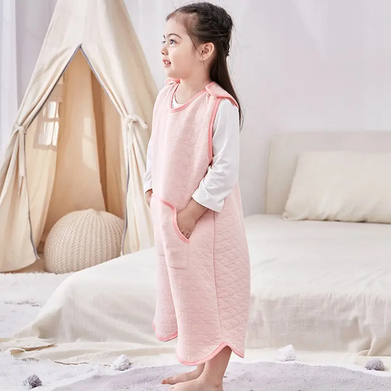 Baby Sleeveless Vest Kick-Proof Quilt Light Blue