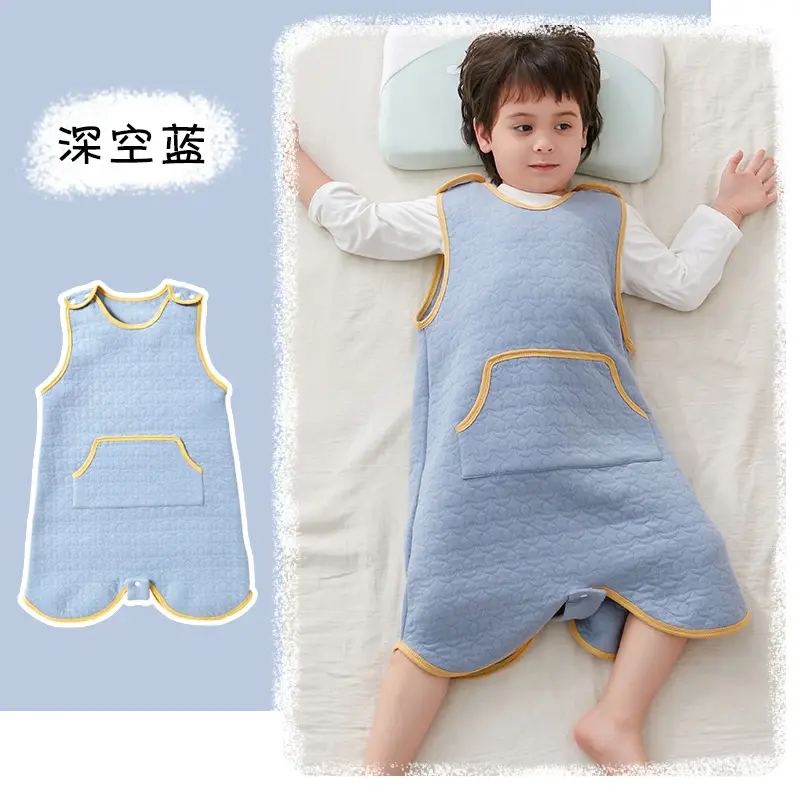 Baby Sleeveless Vest Kick-Proof Quilt Light Blue