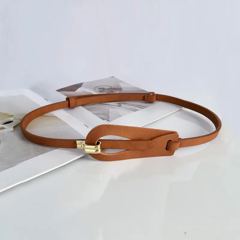 Women's Adjustable Korean Style Belt with Gold Clasp - Image 2