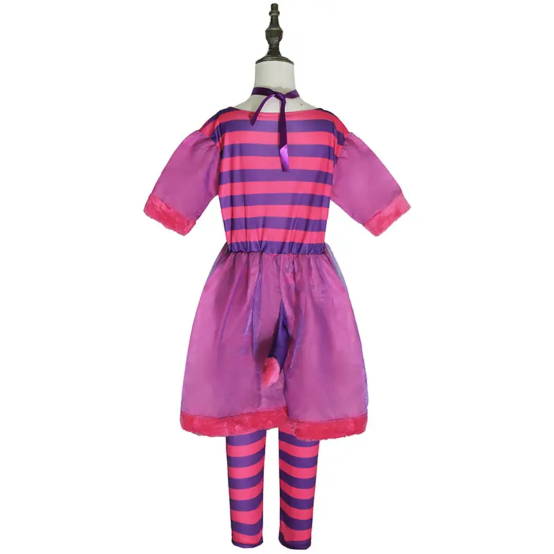 Halloween Kids Alice in Wonderland Costume Pink Striped Dress — feature 4